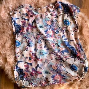 Blush floral open back top